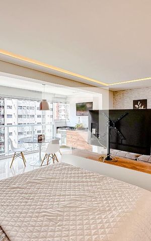 Studio à venda com 52m², 1 quarto e 1 vagaSala/Quarto