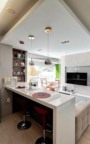 Apartamento à venda com 58m², 1 quarto e 1 vagaSala//Cozinha