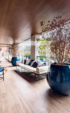 Apartamento à venda com 32m², 1 quarto e sem vaga Apartamento à venda com 32m², 1 quarto e sem vagaÁrea comum - terraço da piscina, decoração
