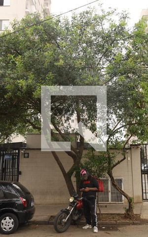 Apartamento para alugar com 45m², 2 quartos e sem vagaÁrea comum - Fachada - Placa instalada no muro