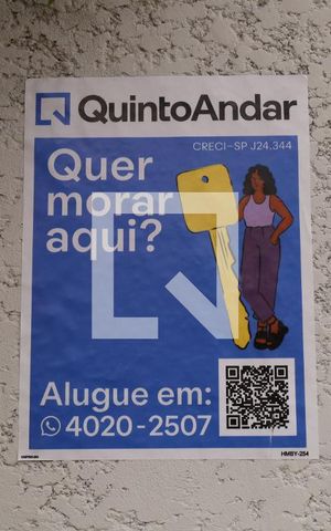 Apartamento à venda com 58m², 2 quartos e 1 vagaPlaca instalada no muro do condomínio