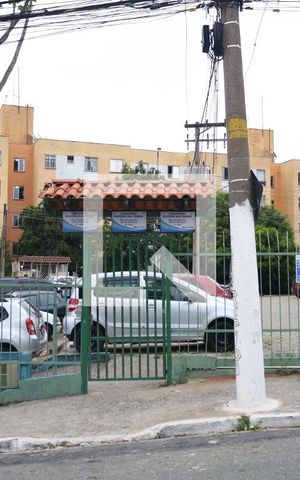Apartamento à venda com 44m², 2 quartos e 1 vagaÁrea comum - Fachada - Placa instalada na grade da fachada do condomínio