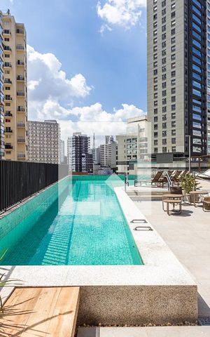 Studio para alugar com 32m², 1 quarto e sem vaga Studio para alugar com 32m², 1 quarto e sem vagaPiscina