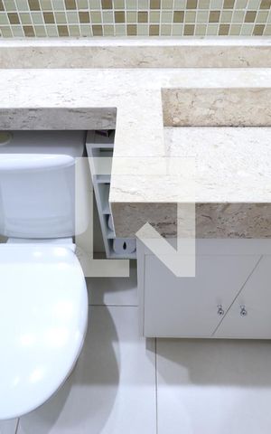 Apartamento para alugar com 45m², 2 quartos e sem vagaDetalhe do banheiro