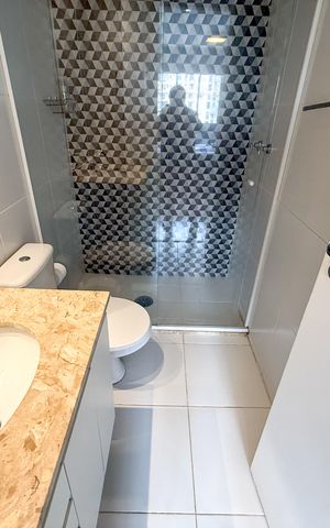 Studio para alugar com 42m², 1 quarto e 1 vaga Studio para alugar com 42m², 1 quarto e 1 vagaBanheiro Social