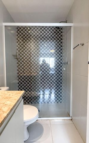 Studio para alugar com 42m², 1 quarto e 1 vaga Studio para alugar com 42m², 1 quarto e 1 vagaBanheiro Social