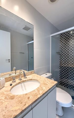 Studio para alugar com 42m², 1 quarto e 1 vaga Studio para alugar com 42m², 1 quarto e 1 vagaBanheiro Social