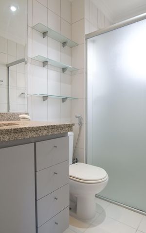 Apartamento para alugar com 65m², 1 quarto e 2 vagas Apartamento para alugar com 65m², 1 quarto e 2 vagasBanheiro Suíte