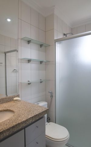 Apartamento para alugar com 65m², 1 quarto e 2 vagas Apartamento para alugar com 65m², 1 quarto e 2 vagasBanheiro Suíte