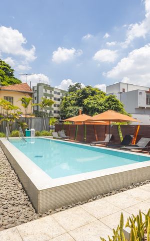 Studio à venda com 46m², 1 quarto e 1 vagaPiscina