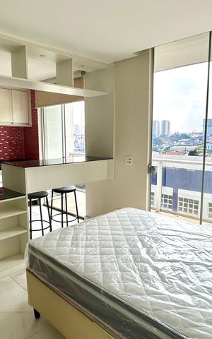 Studio para alugar com 38m², 1 quarto e 1 vaga Studio para alugar com 38m², 1 quarto e 1 vagaQuarto