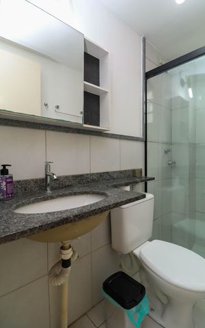 Apartamento para alugar com 55m², 2 quartos e 1 vaga Apartamento para alugar com 55m², 2 quartos e 1 vagaBanheiro social
