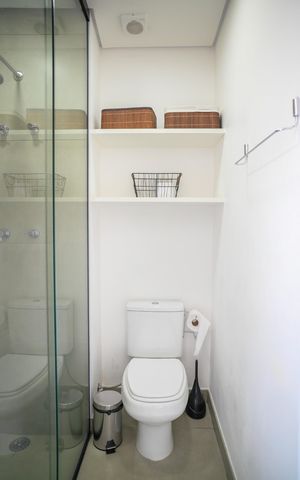 Studio à venda com 24m², 1 quarto e sem vaga Studio à venda com 24m², 1 quarto e sem vagaBanheiro Social