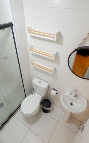 Apartamento para alugar com 30m², 1 quarto e sem vaga Apartamento para alugar com 30m², 1 quarto e sem vagaBanheiro Social