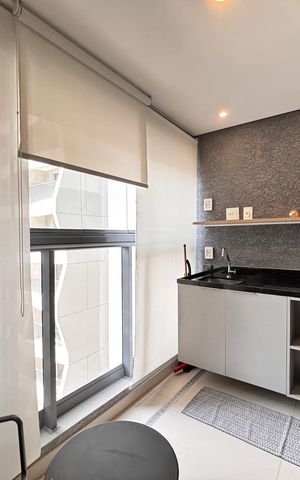 Studio para alugar com 31m², 1 quarto e 1 vaga Studio para alugar com 31m², 1 quarto e 1 vagaVaranda