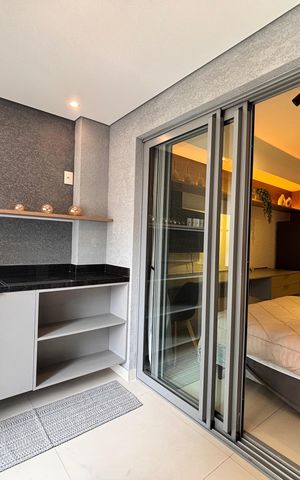 Studio para alugar com 31m², 1 quarto e 1 vaga Studio para alugar com 31m², 1 quarto e 1 vagaVaranda
