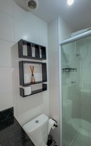Apartamento para alugar com 29m², 1 quarto e sem vagaBanheiro da Suíte