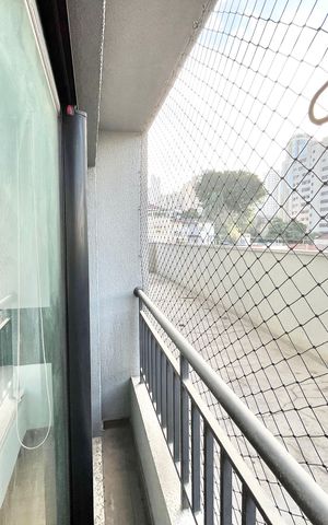 Studio para alugar com 26m², 1 quarto e 1 vaga Studio para alugar com 26m², 1 quarto e 1 vagaVaranda