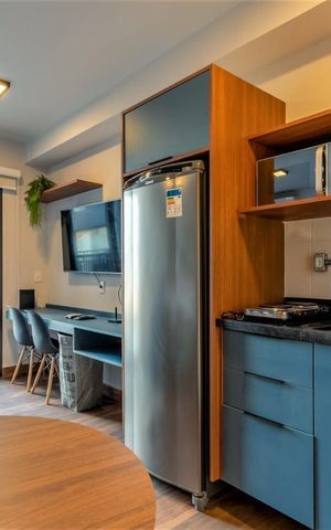 Studio à venda com 44m², 1 quarto e sem vagaCozinha