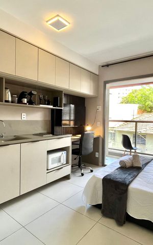 Studio para alugar com 24m², 1 quarto e sem vaga Studio para alugar com 24m², 1 quarto e sem vagaSala/Quarto