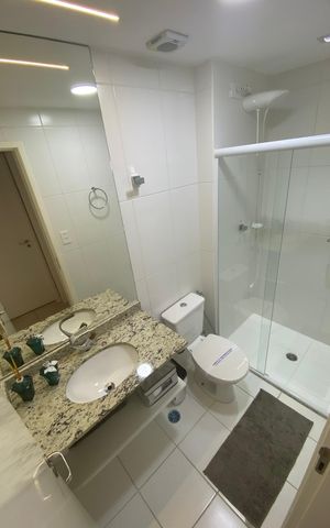 Apartamento para alugar com 74m², 2 quartos e 2 vagas Apartamento para alugar com 74m², 2 quartos e 2 vagasBanheiro