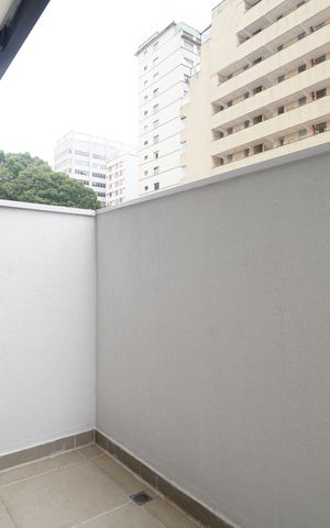 Studio à venda com 33m², 1 quarto e sem vagaVaranda