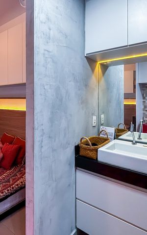 Apartamento à venda com 28m², 1 quarto e sem vaga Apartamento à venda com 28m², 1 quarto e sem vagaBanheiro social