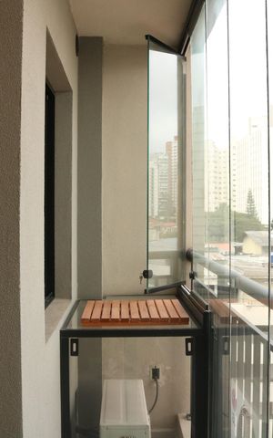 Studio à venda com 27m², 1 quarto e sem vagaVaranda