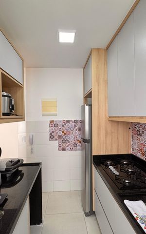 Apartamento para alugar com 44m², 2 quartos e 1 vaga Apartamento para alugar com 44m², 2 quartos e 1 vagaCozinha e Área de Serviço