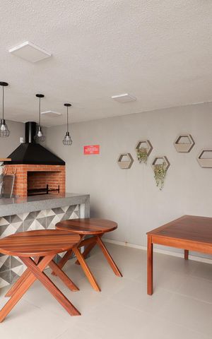 Apartamento à venda com 43m², 2 quartos e 1 vagaChurrasqueira