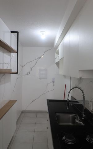 Apartamento à venda com 44m², 2 quartos e 1 vagaCozinha e Área de Serviço