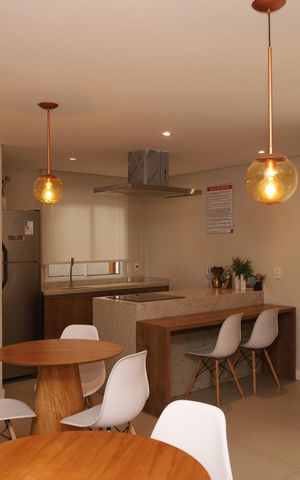 Apartamento para alugar com 38m², 2 quartos e 1 vagaÁrea comum - Salão de festas