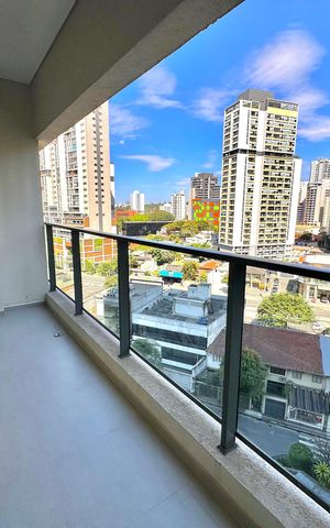 Studio para alugar com 35m², 1 quarto e 1 vaga Studio para alugar com 35m², 1 quarto e 1 vagaVaranda