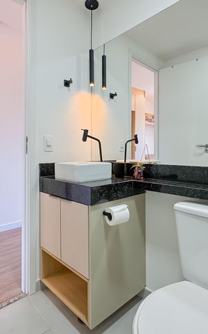 Studio à venda com 27m², 1 quarto e sem vaga Studio à venda com 27m², 1 quarto e sem vagaBanheiro Social