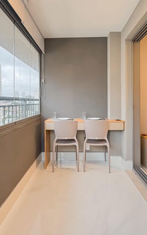 Studio à venda com 29m², 1 quarto e sem vagaVaranda