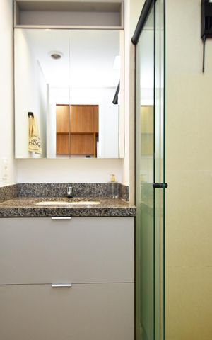 Studio para alugar com 25m², 1 quarto e sem vaga Studio para alugar com 25m², 1 quarto e sem vagaBanheiro