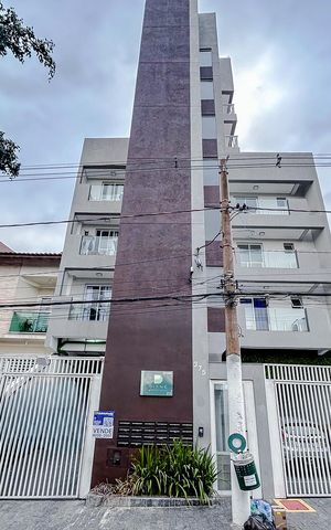 Studio à venda com 25m², 1 quarto e 1 vagaFachada com Plaquinha