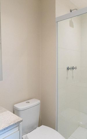 Studio para alugar com 29m², 1 quarto e sem vaga Studio para alugar com 29m², 1 quarto e sem vagaBanheiro da Suíte
