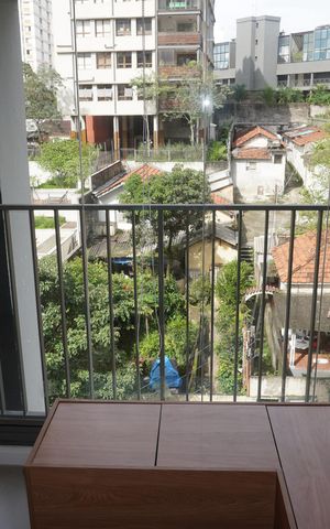 Studio à venda com 26m², 1 quarto e sem vagaVaranda