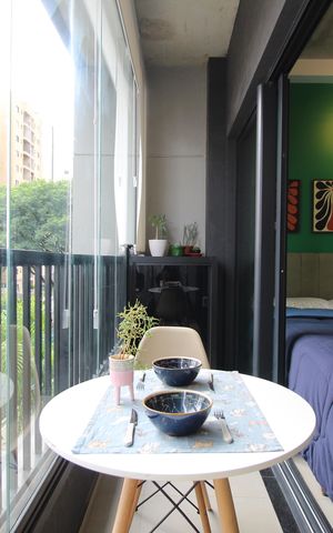 Studio à venda com 24m², 1 quarto e 1 vagaVaranda
