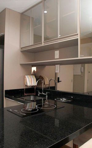 Studio à venda com 25m², 1 quarto e 1 vagaStudio - Cozinha
