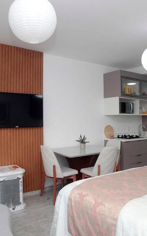 Studio à venda com 35m², 1 quarto e 1 vagaStudio - Sala / Quarto