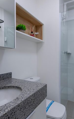 Studio para alugar com 25m², 1 quarto e sem vaga Studio para alugar com 25m², 1 quarto e sem vagaBanheiro