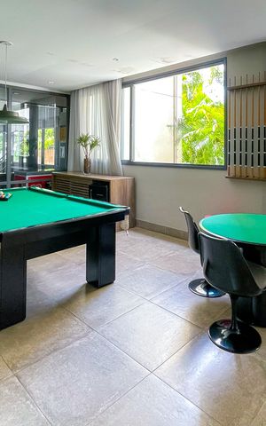 Studio para alugar com 46m², 1 quarto e 1 vaga Studio para alugar com 46m², 1 quarto e 1 vagaSalão de jogos