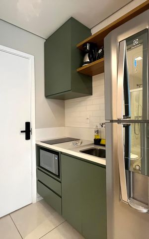 Studio à venda com 27m², 1 quarto e sem vagaCozinha 