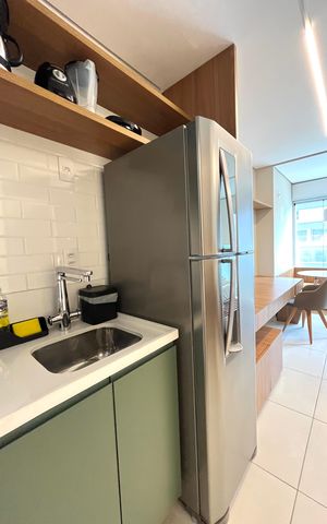 Studio à venda com 27m², 1 quarto e sem vagaCozinha 