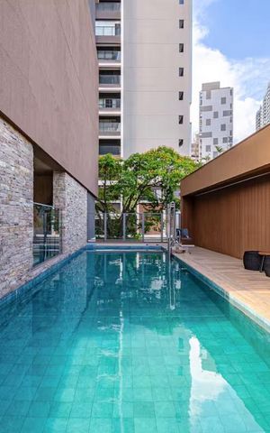 Studio para alugar com 25m², 1 quarto e sem vaga Studio para alugar com 25m², 1 quarto e sem vagaÁrea comum - Piscina