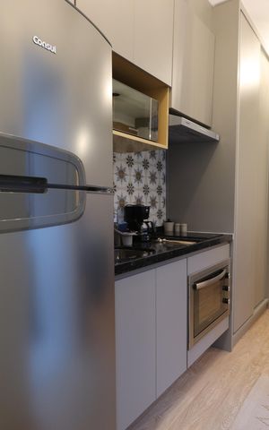 Studio para alugar com 30m², 1 quarto e sem vagaStudio - ambiente cozinha