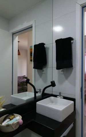 Apartamento à venda com 60m², 2 quartos e 2 vagasBanheiro Social