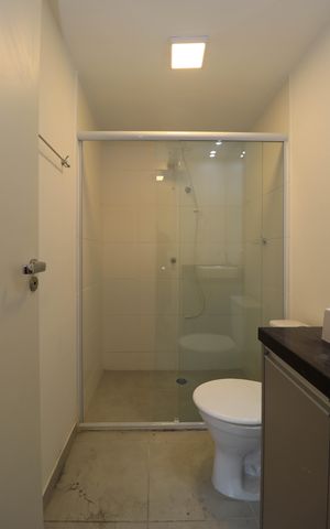 Studio para alugar com 25m², 1 quarto e sem vaga Studio para alugar com 25m², 1 quarto e sem vagaBanheiro